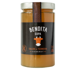 CALDO DE TERNERA GOURMET CASERO ASTURIANO BENDITA SOPA SIN CONSERVANTES NI COLORANTES ENVASE DE CRISTAL