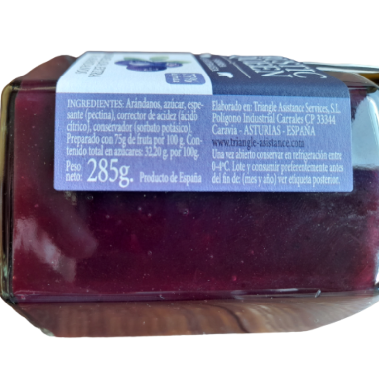INGREDIENTES MERMELADA DE ARANDANOS RUSTIC QUEEN HECHA EN CARAVIA ASTURIAS