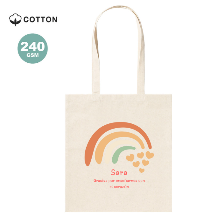 Bolsa personalizada de algodón con arcoíris