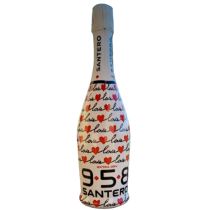 Botella de vino espumoso para regalar en San Valentín