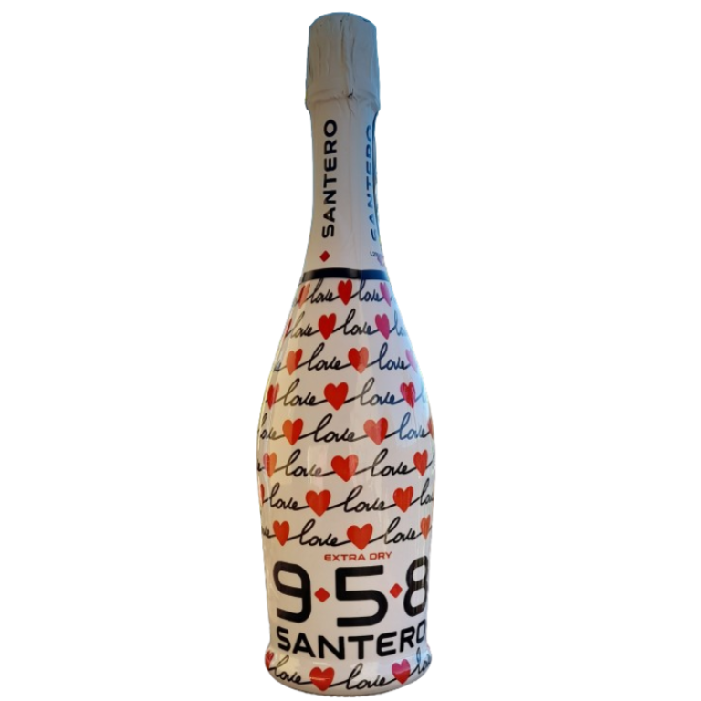Botella de vino espumoso para regalar en San Valentín
