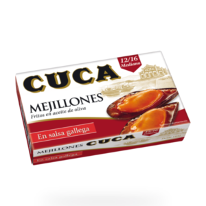 Lata de conserva Cuca mejillones en salsa gallega
