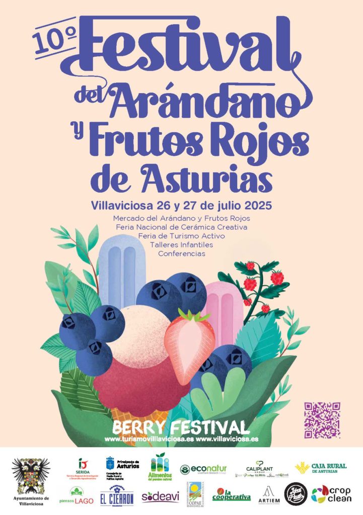 Festival del Arándano y Frutos rojos 2025 en Villaviciosa, Asturias. 2 cartel festival del arandano y frutos rojos